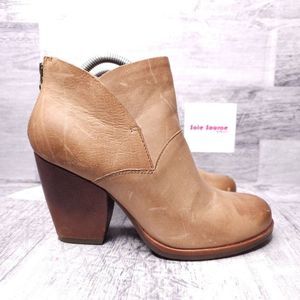 Kork-Ease Castaneda Heeled Leather Bootie Desert Brown Women's sz 10